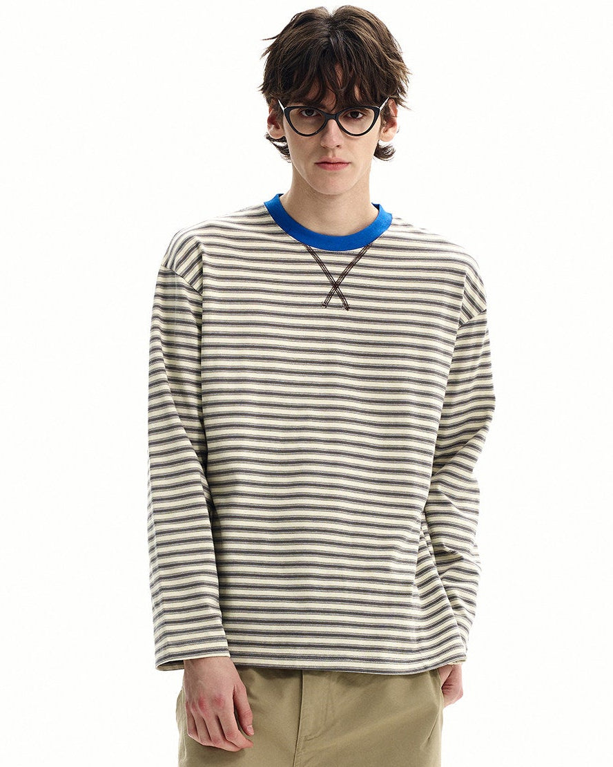 Striped Cotton Long Sleeve Tee