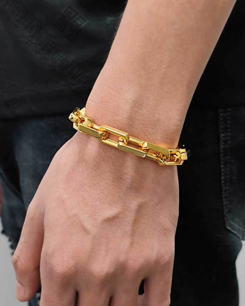 Tri-Tone Statement Link Bracelet