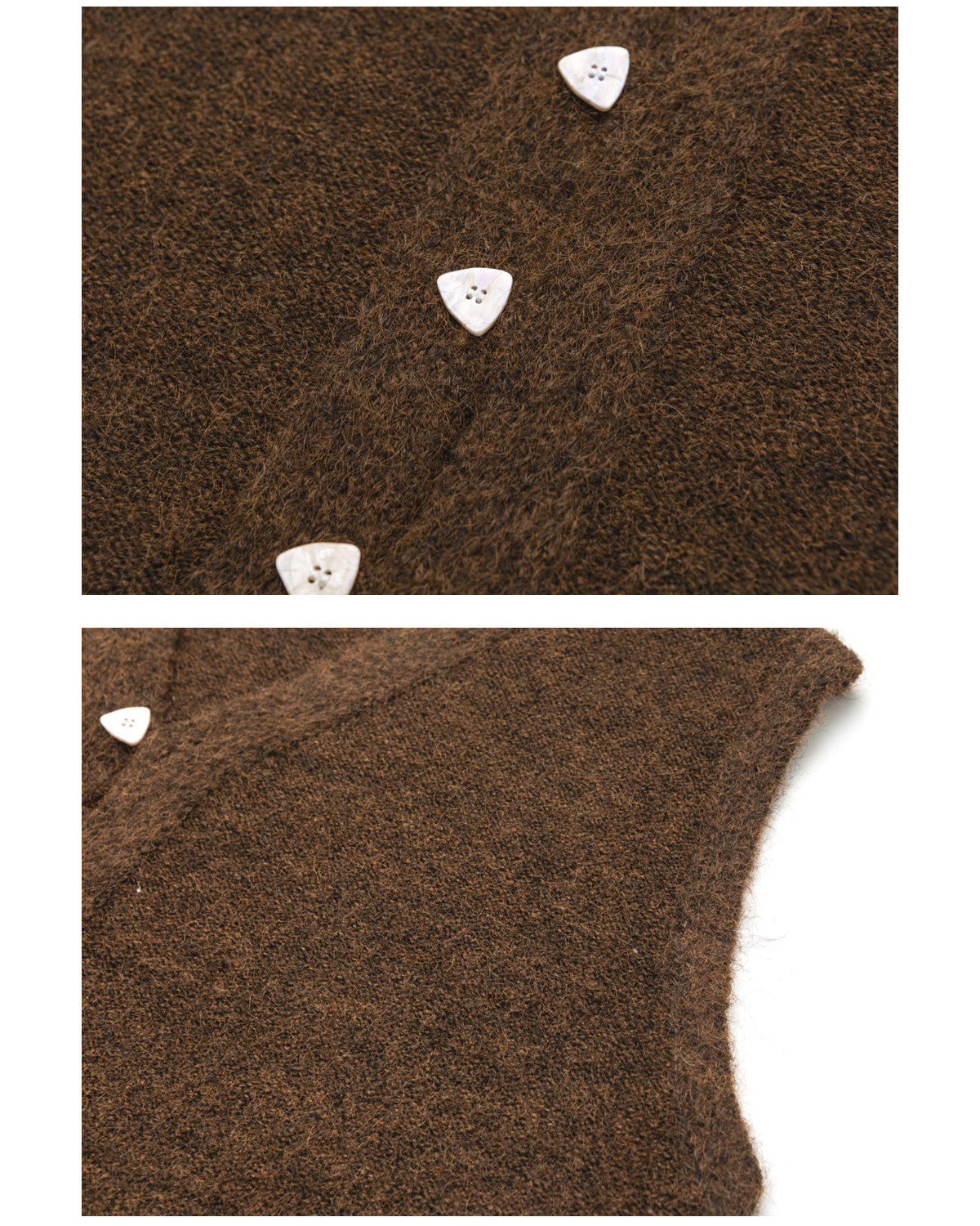 Knit Wool Blend Buttoned Vest