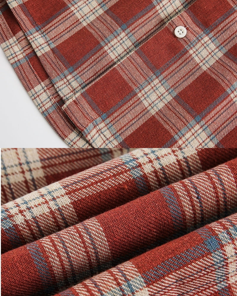 Chemise à carreaux 2 tons, coupe décontractée