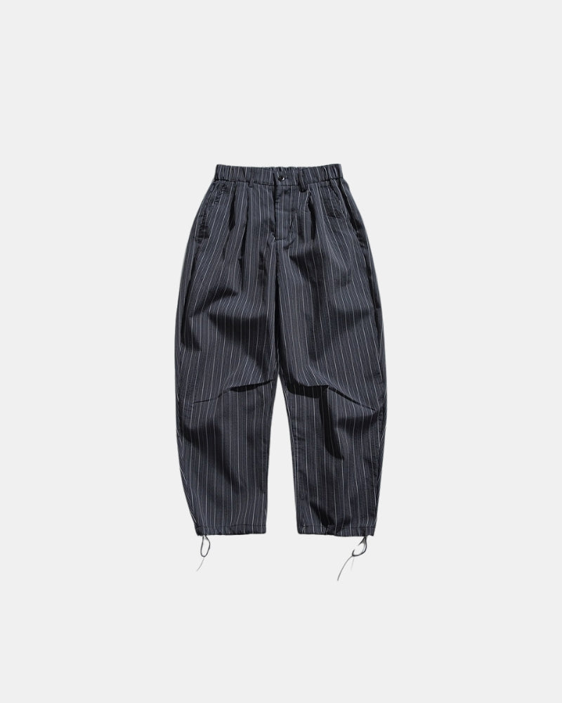 Entspannte Nadelstreifenhose mit Kordelzug - Marineblau