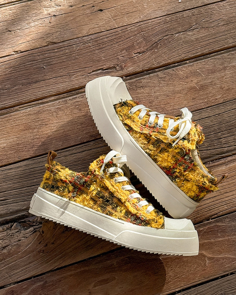 Mosaik Tweed Plateau Turnschuhe
