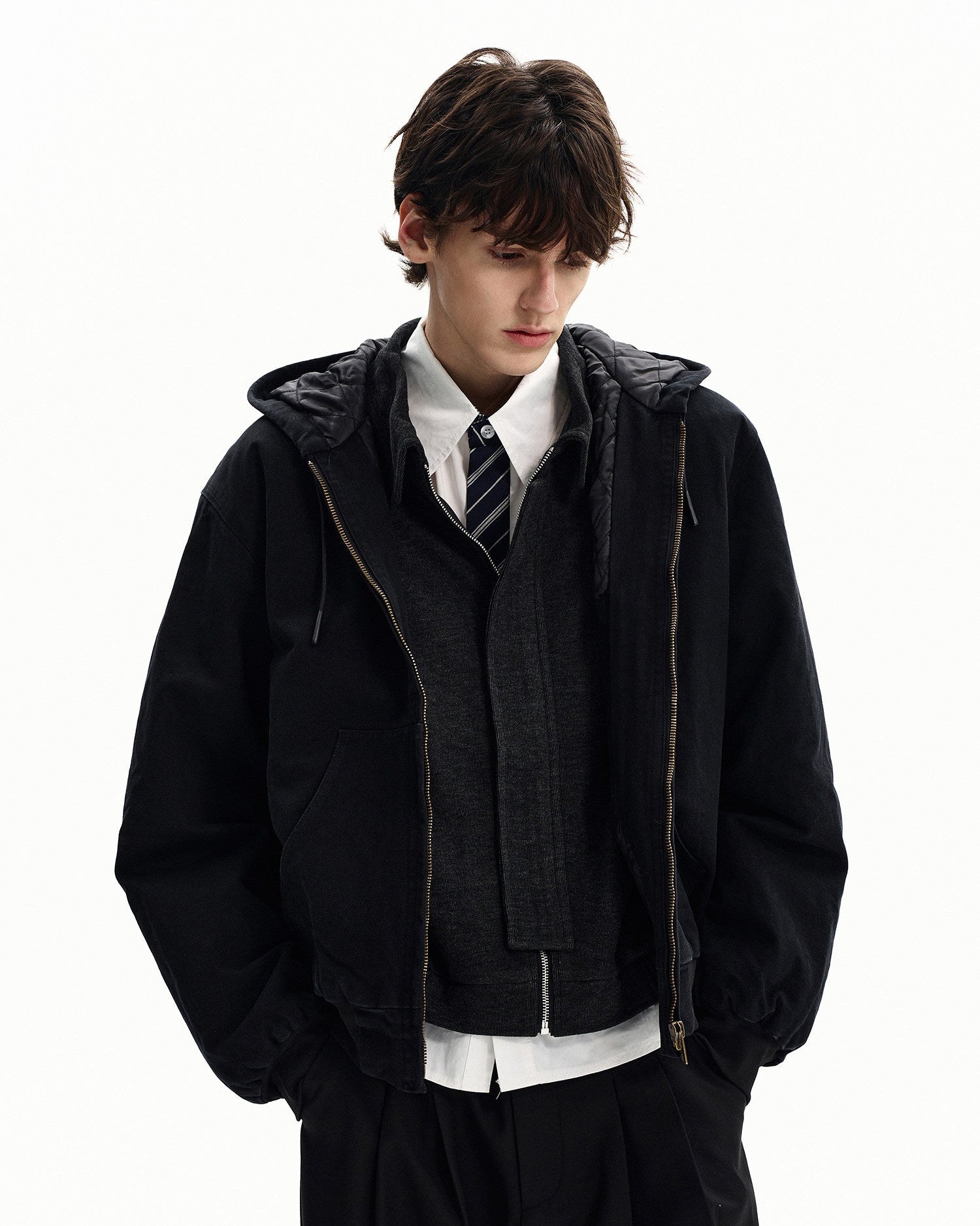 Full Zip Cotton Hooded Jacket