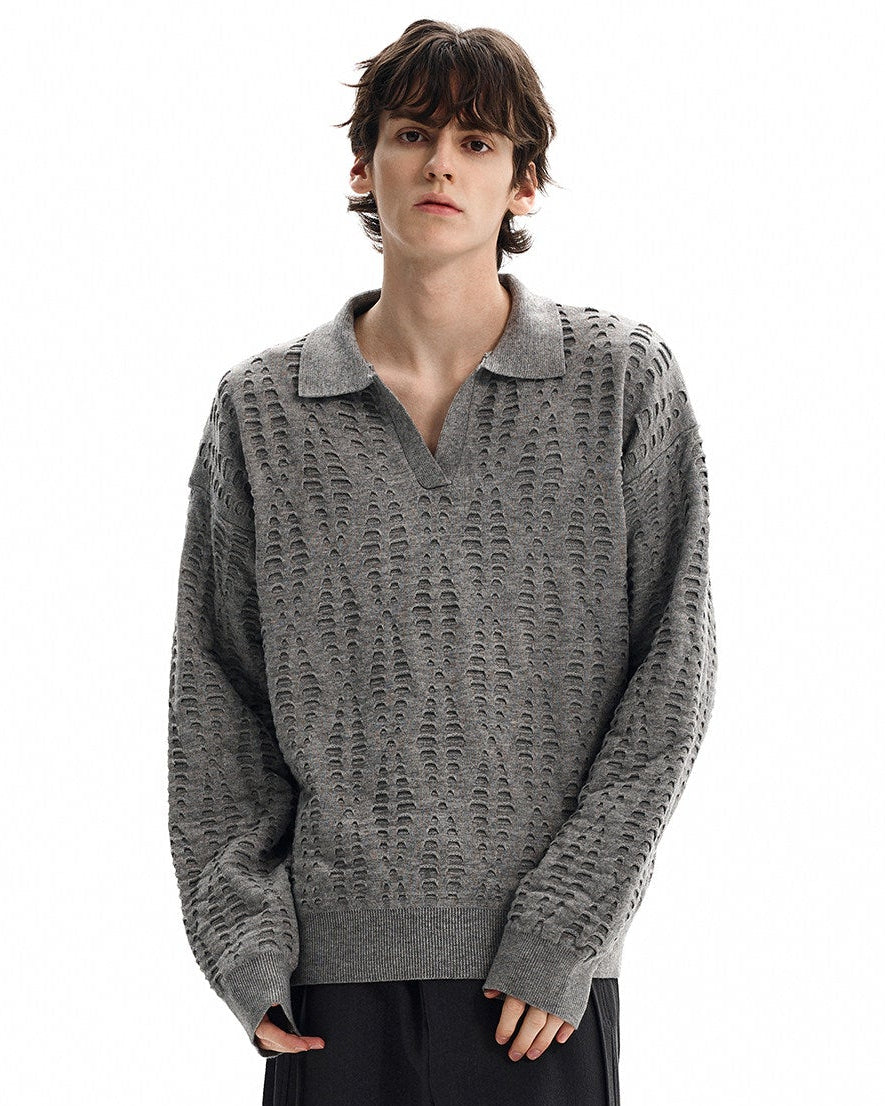 Hollow-Out Collar Knit Sweater