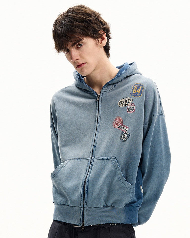 Graphic Cotton Zip Hoodie