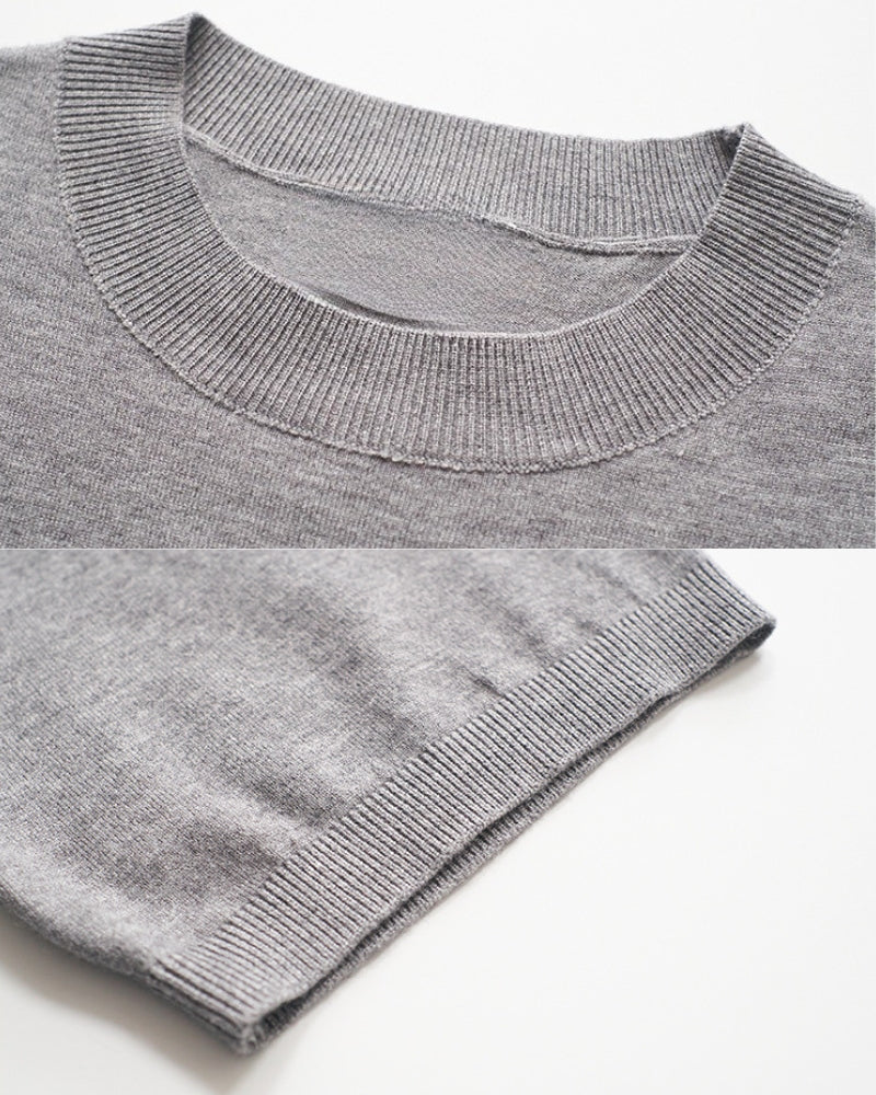 T-Shirt mit langen Ellbogenärmeln und Rundhalsausschnitt