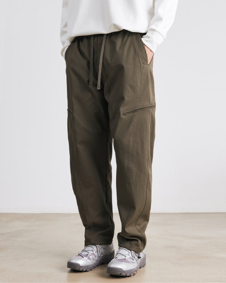 24/7 Relaxed Drawstring Waistband Trousers mit seitlichen Reißverschlüssen