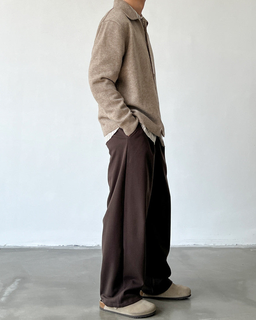 Clean Fit Drape Pleated Trousers