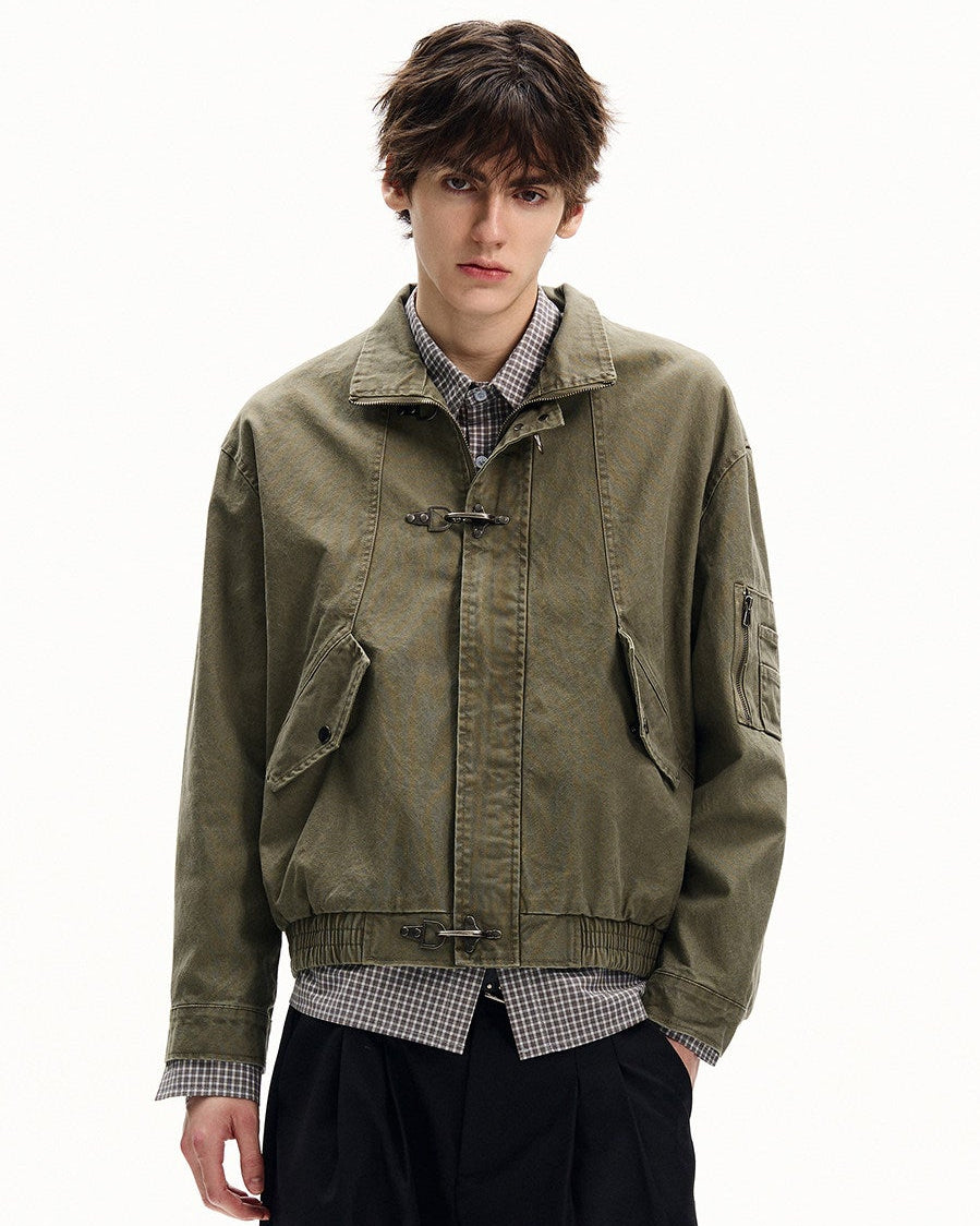 Functional Zip Buckle Front Jacket