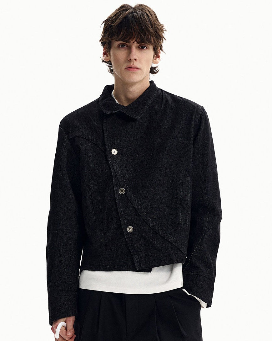 Cropped Raw Denim Jacket