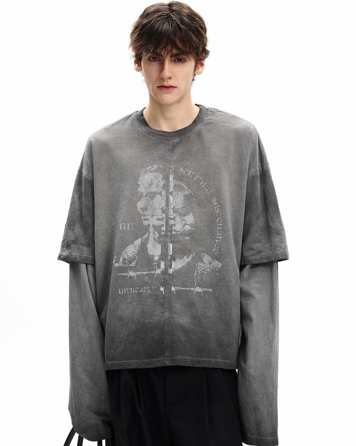 Faux Two-Piece Layered T-Shirt