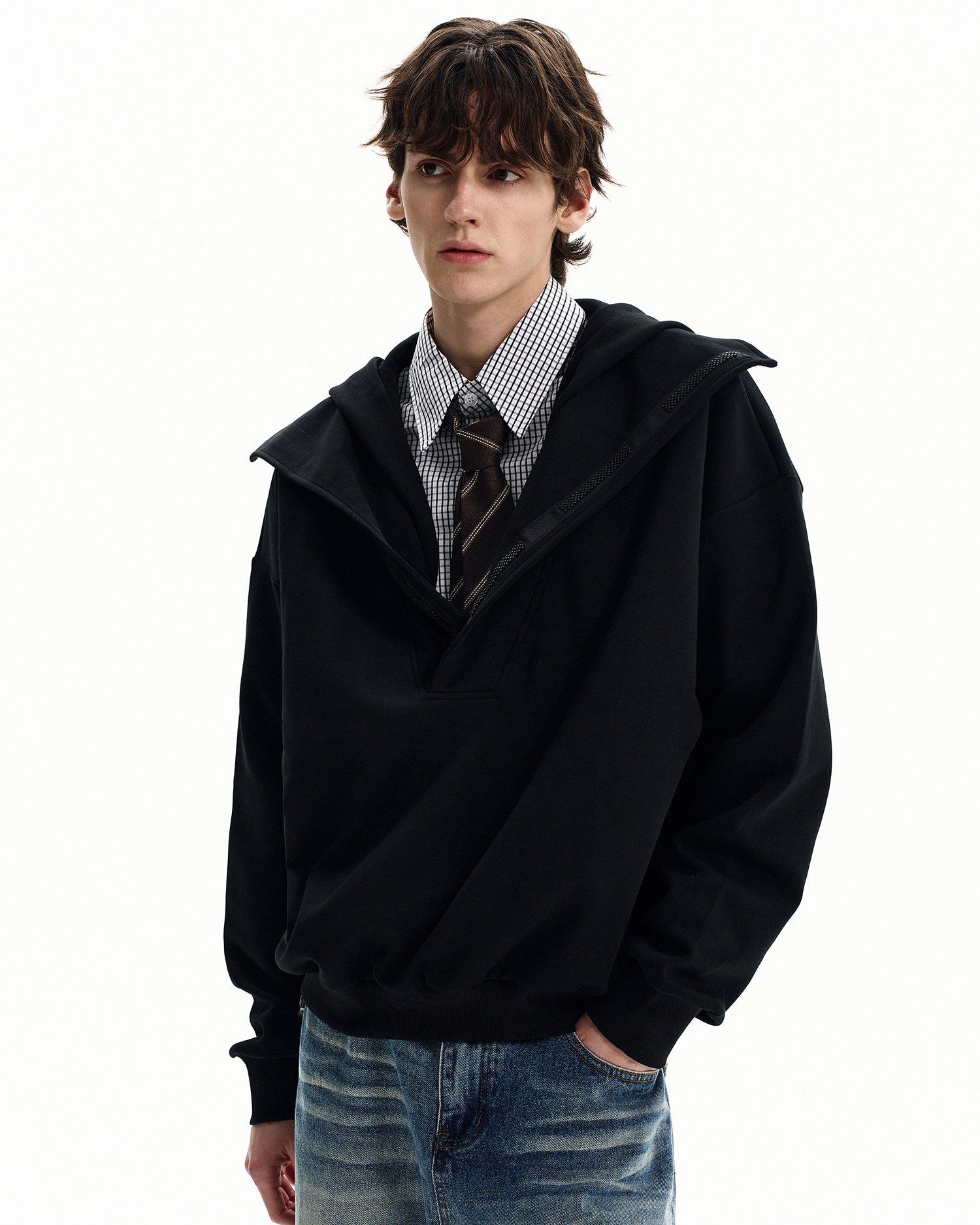 Heather Cotton Blend Hoodie