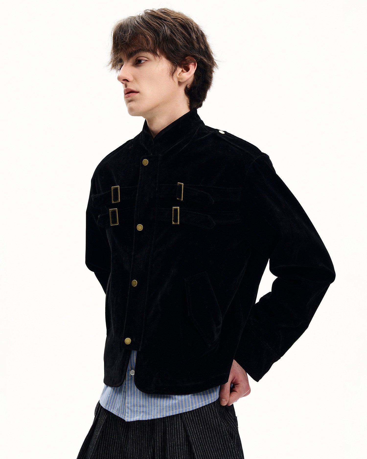 Solid Suede Buckle Jacket