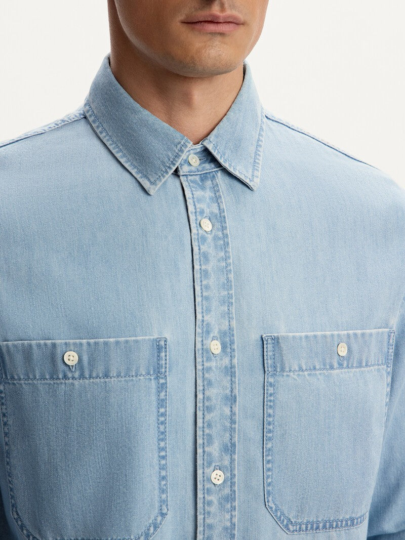 Chemise en denim léger Bleu clair