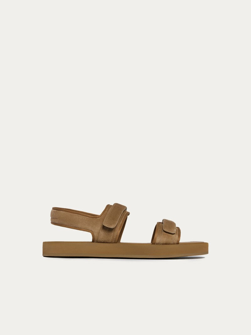 Sandalias de tiras de ante Tabaco