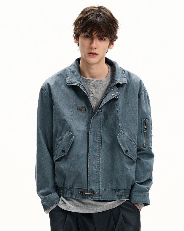 Functional Zip Buckle Front Jacket