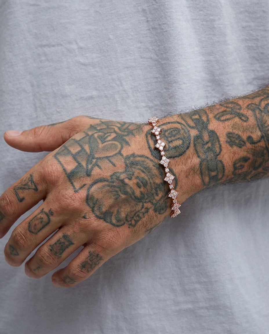 6,5mm Golden Tennis Spark Bracelet