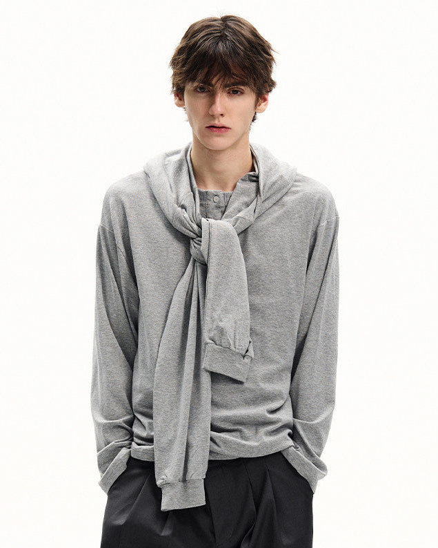 Draped Wrap Long Sleeve Top