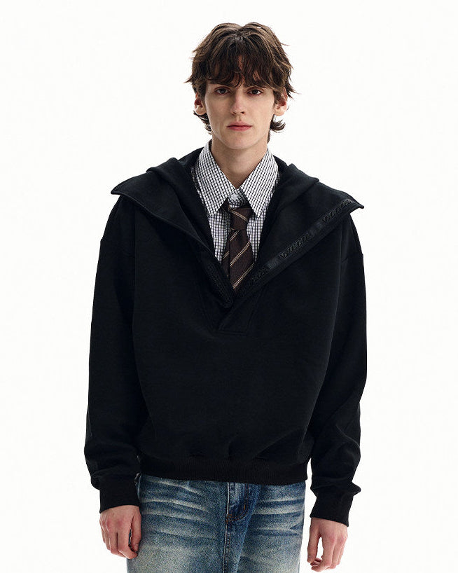 Heather Cotton Blend Hoodie