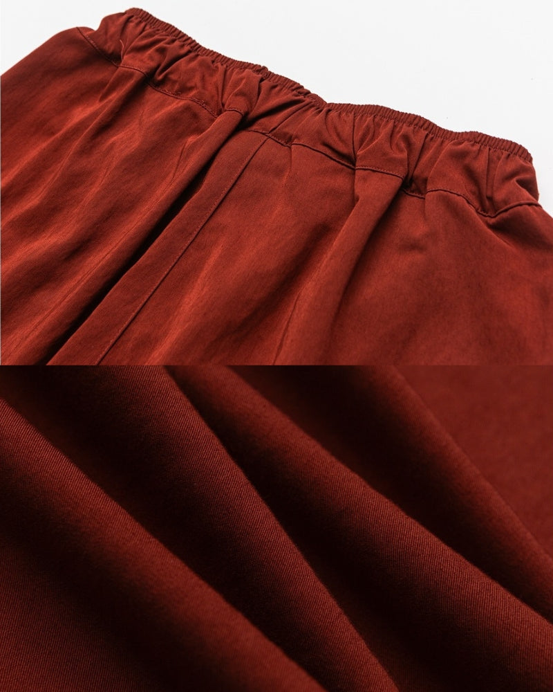 Pantalon décontracté brodé et à jambe large