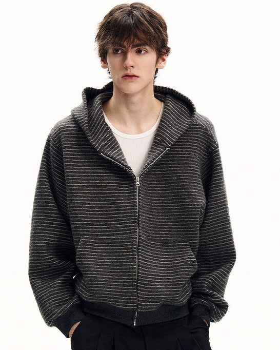 Striped Cotton Zip Jacket