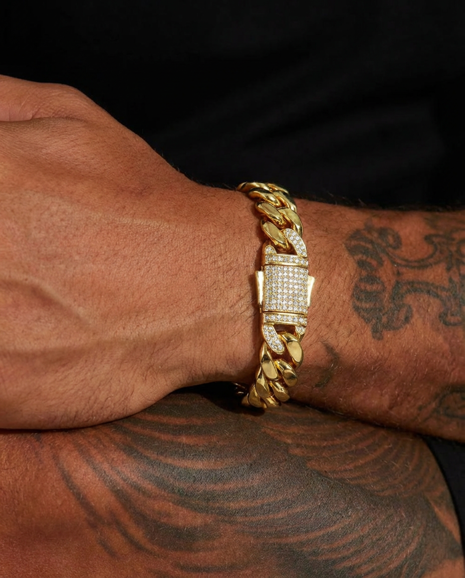 Iced Lock Cuban Bracelet