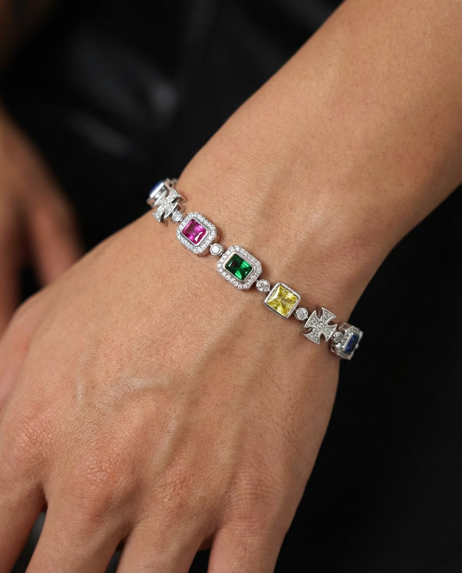 Multicolor Puzzle Gem Bracelet