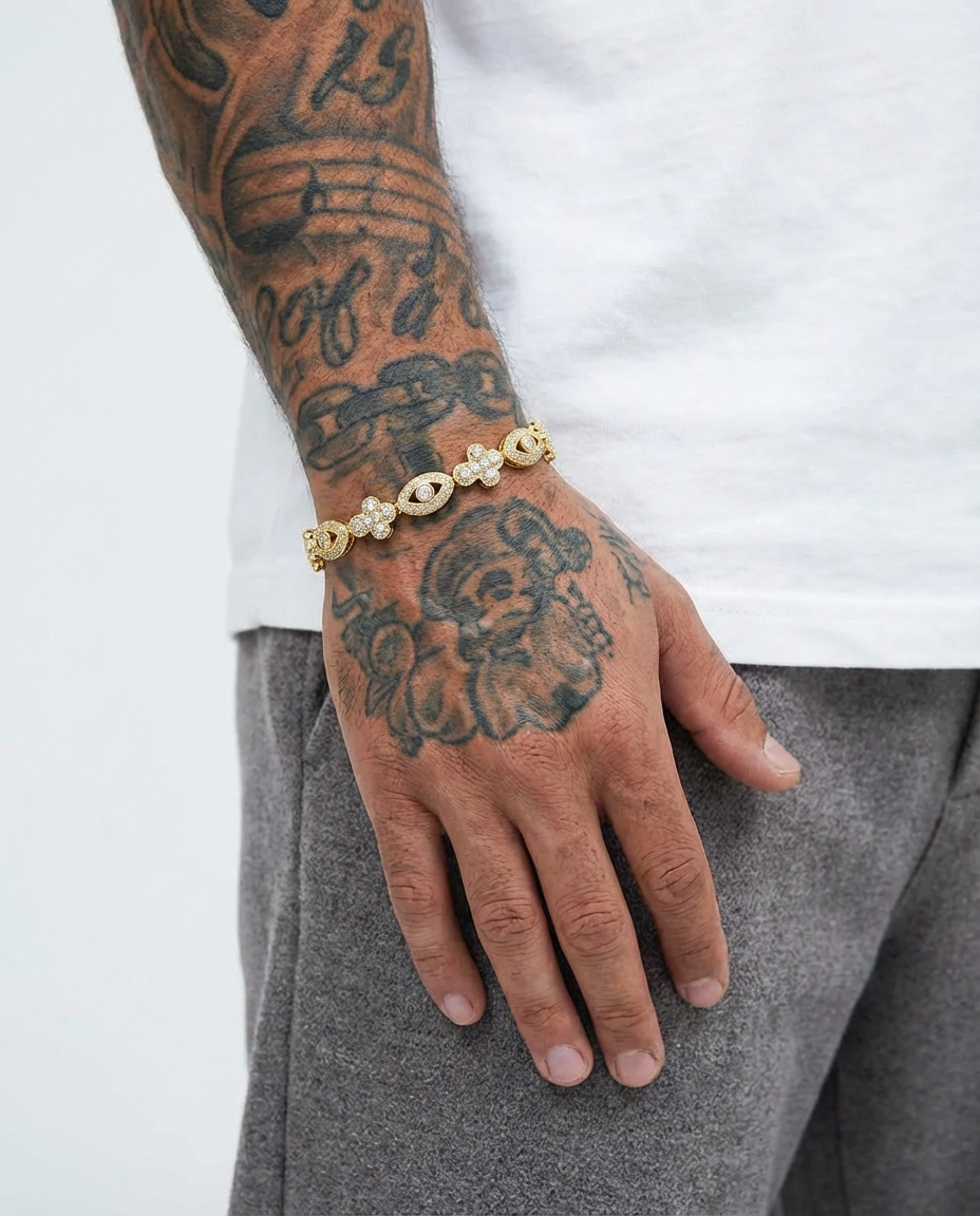 Eye & Clover Link Bracelet