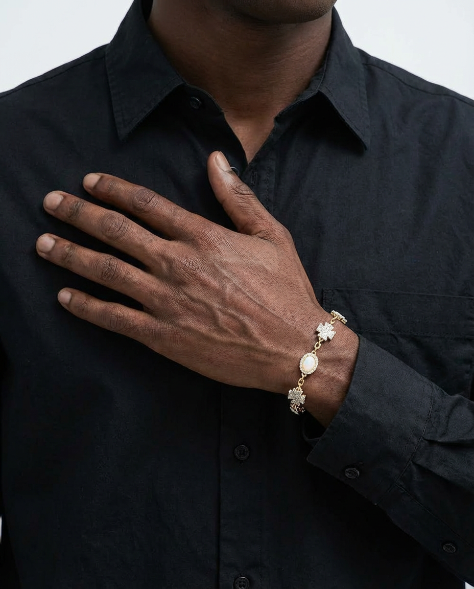 Opal & Star Link Bracelet – Silver Edition