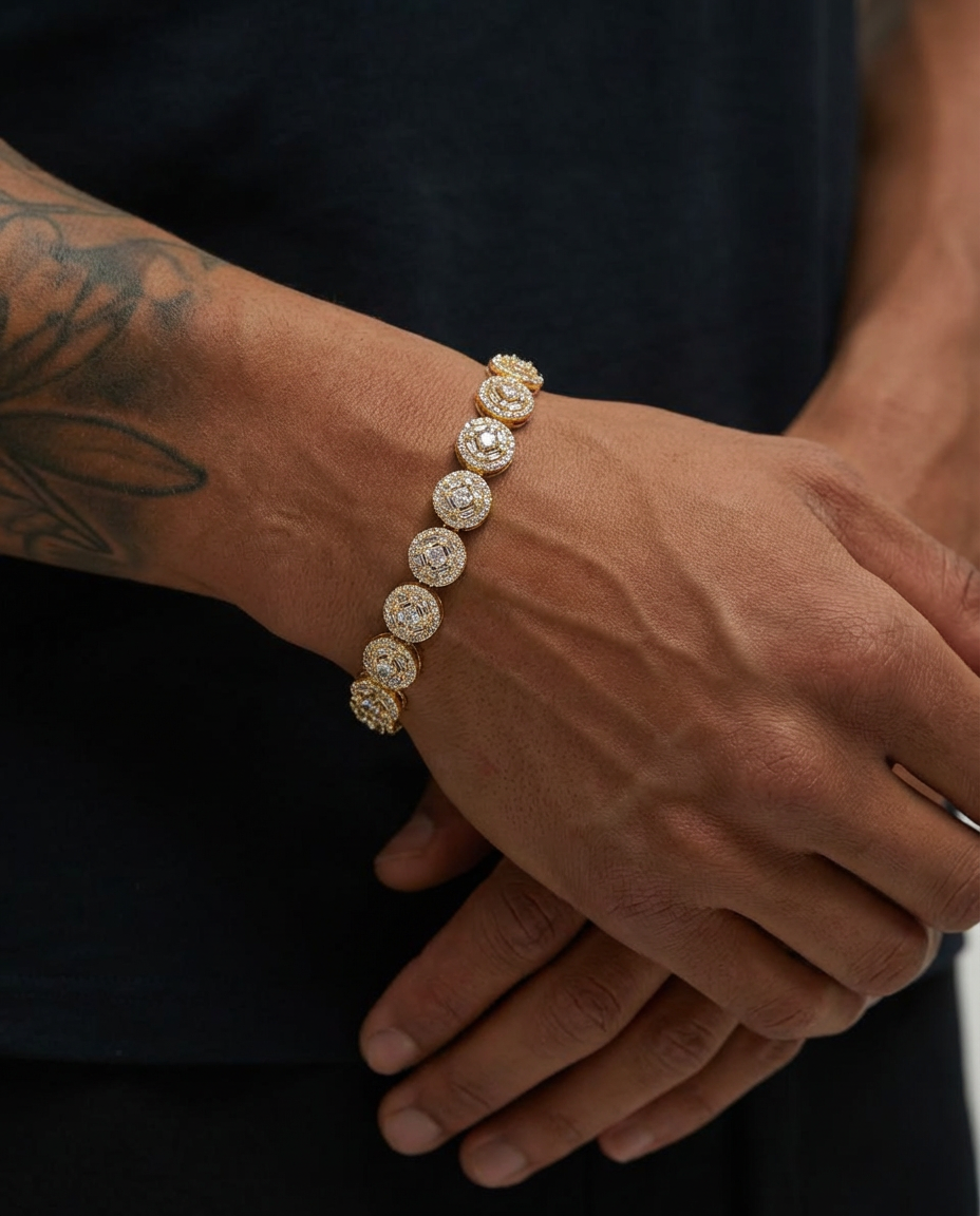 Iced Medallion Tennis Bracelet