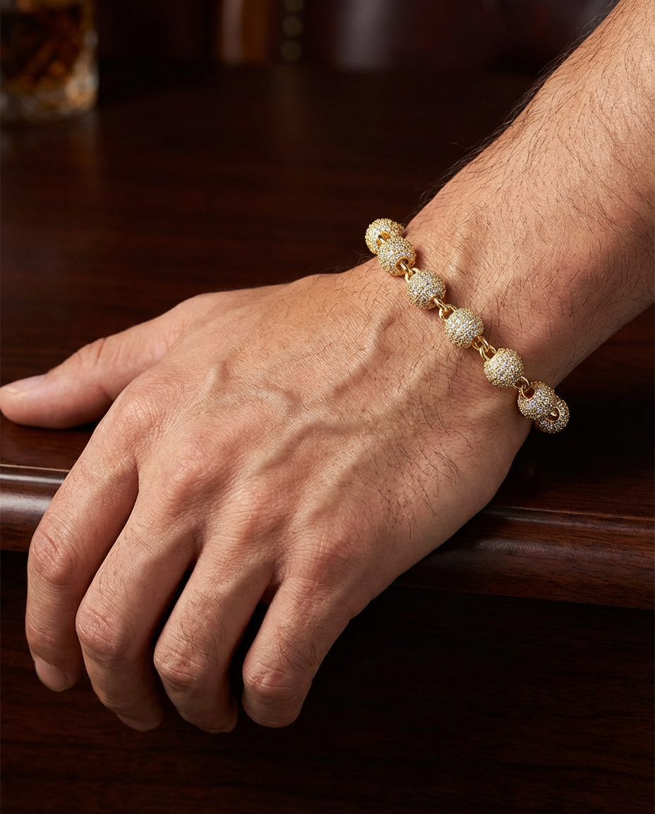 Iced Bead Link Bracelet Edition