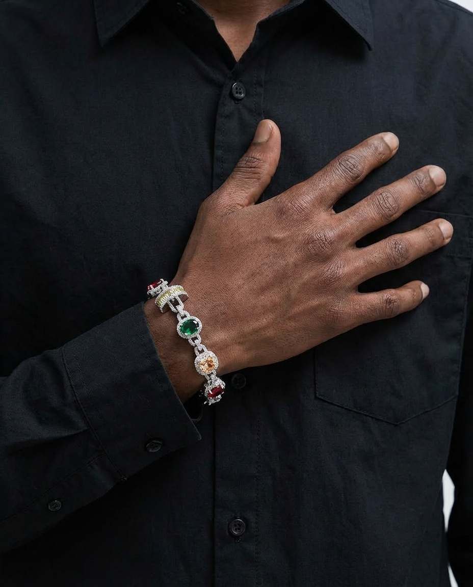 Royal Gemstone Link Bracelet