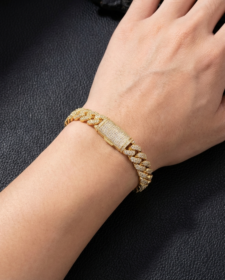 Fully Iced Cuban Chain Bracelet