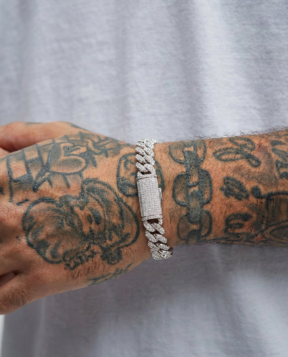 Fully Iced Cuban Chain Bracelet