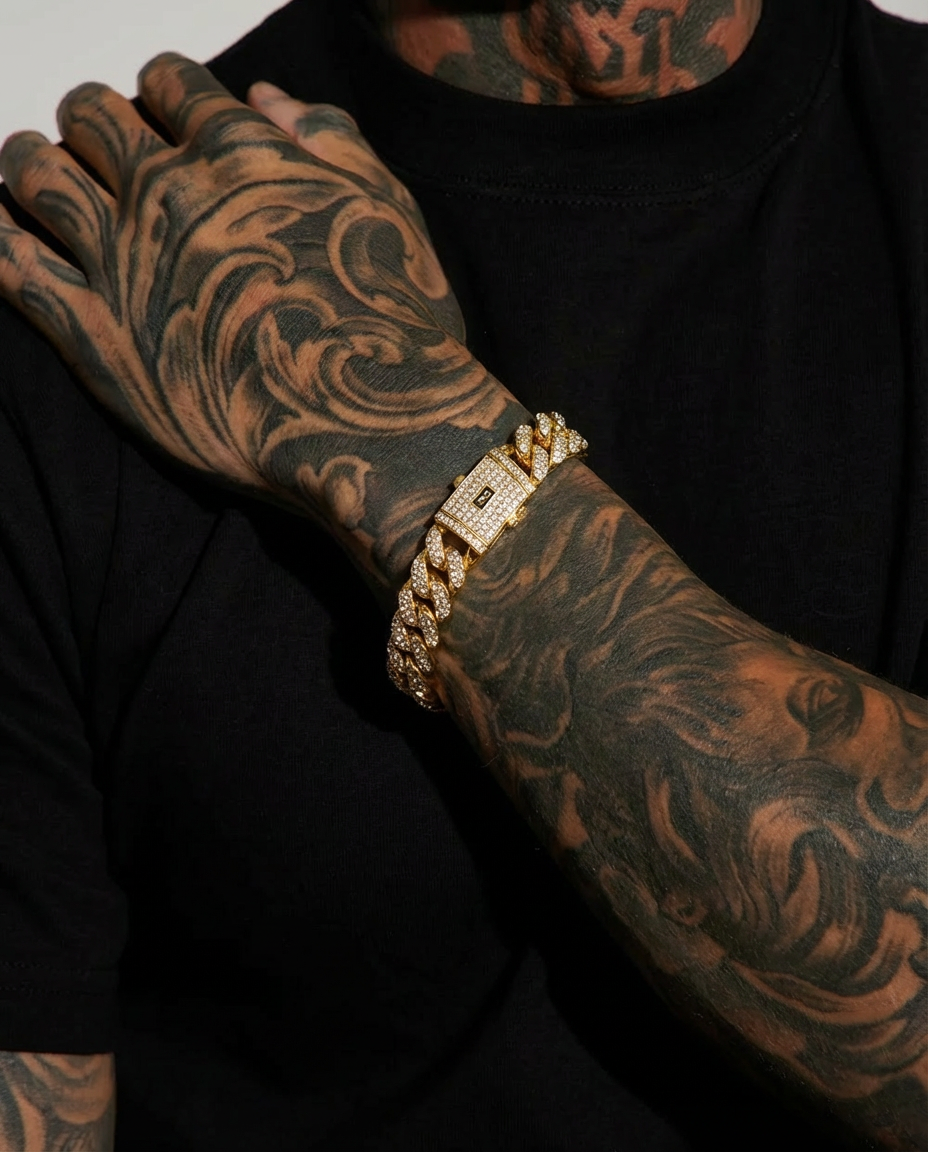 12mm Diamond Iced Cuban Link Bracelet