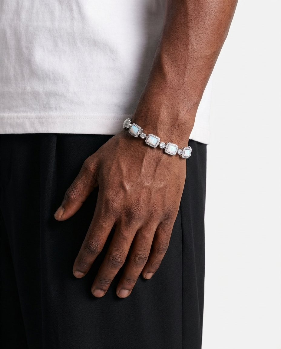 Luxe Opal Gemstone Link Necklace and Bracelet