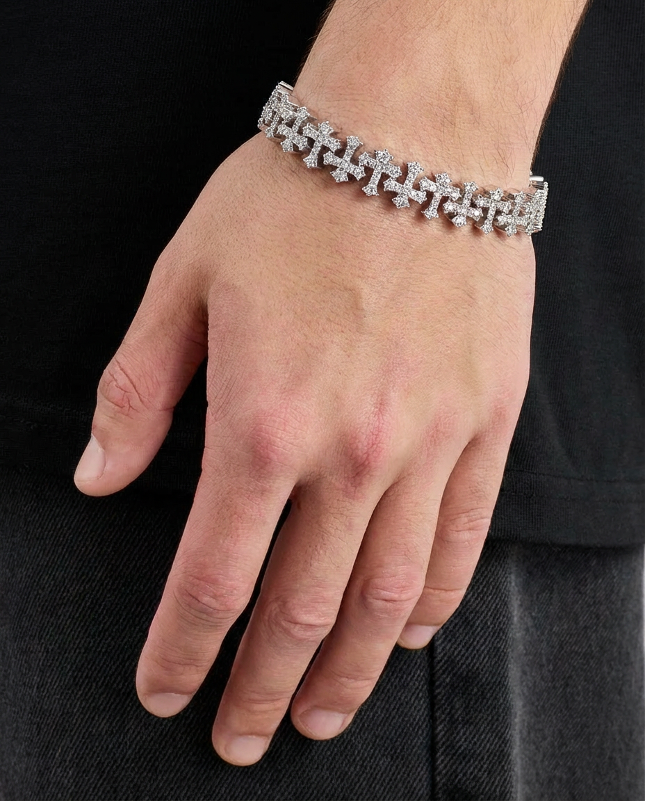 Imperial Iced Cross Link Bracelet
