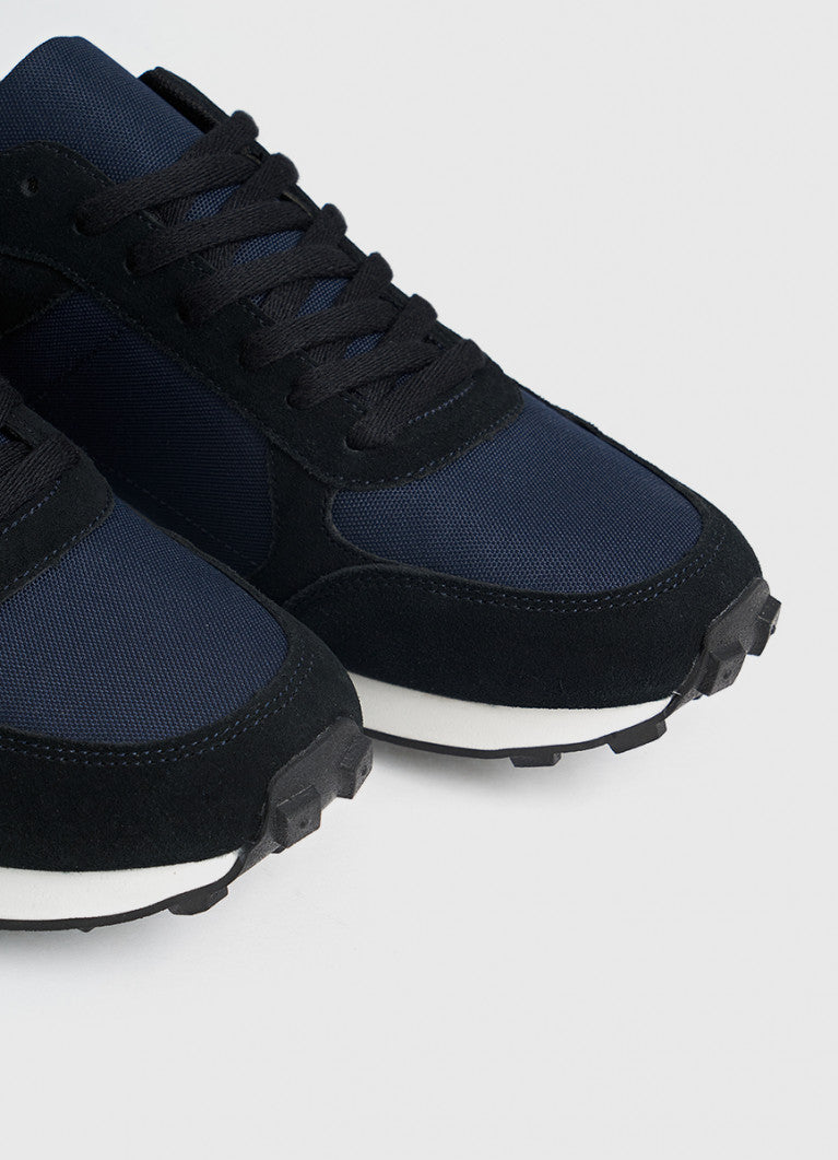 Simple Suede Insert Sneaker Navy