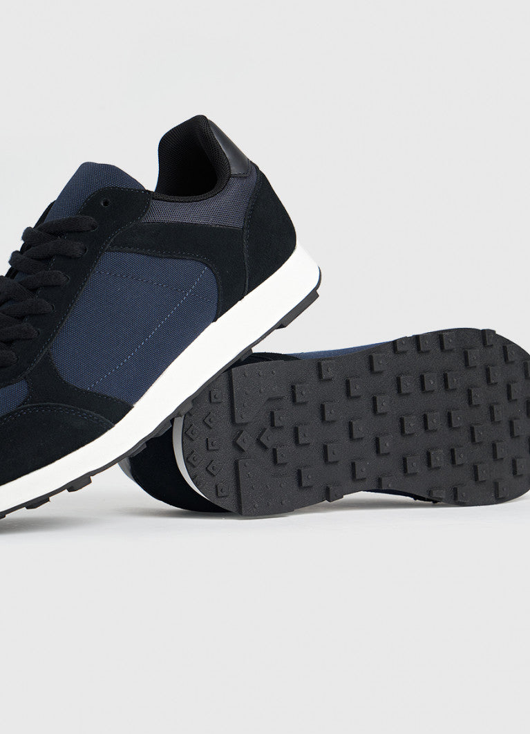 Simple Suede Insert Sneaker Navy