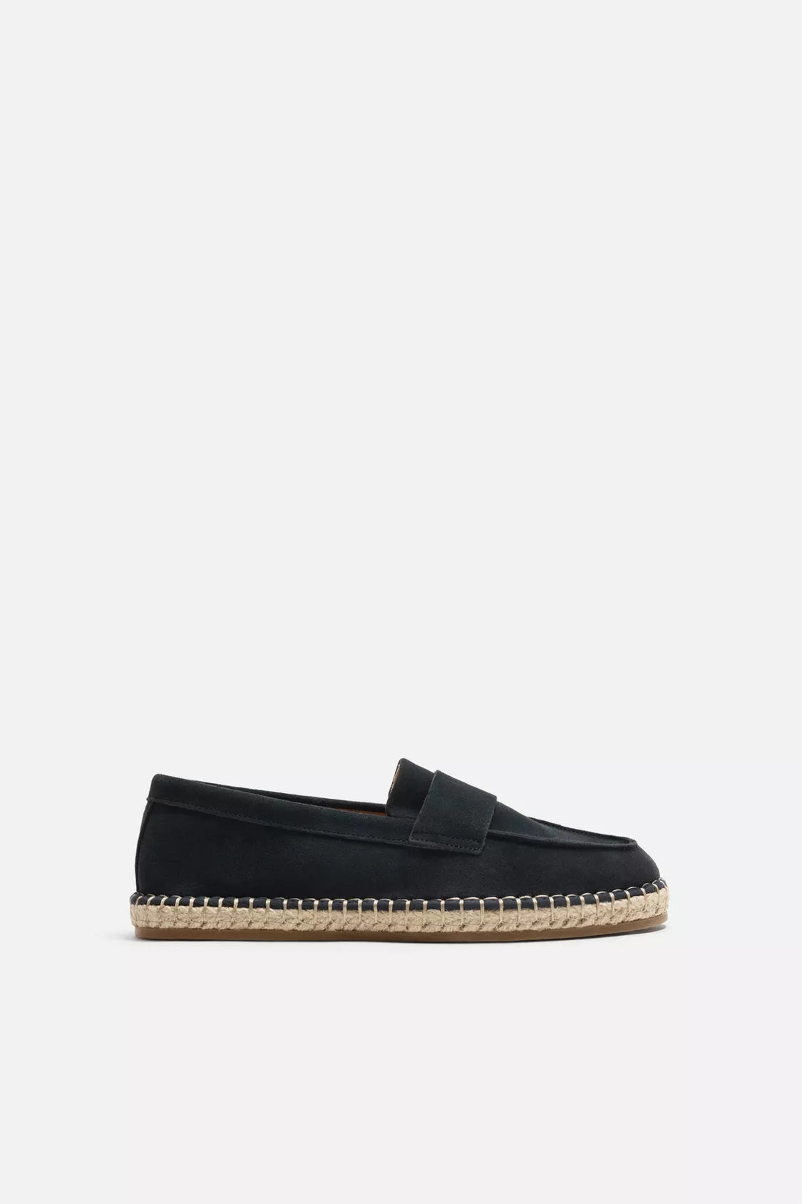ESPADRILLES MOCASSINS EN CUIR MARINE