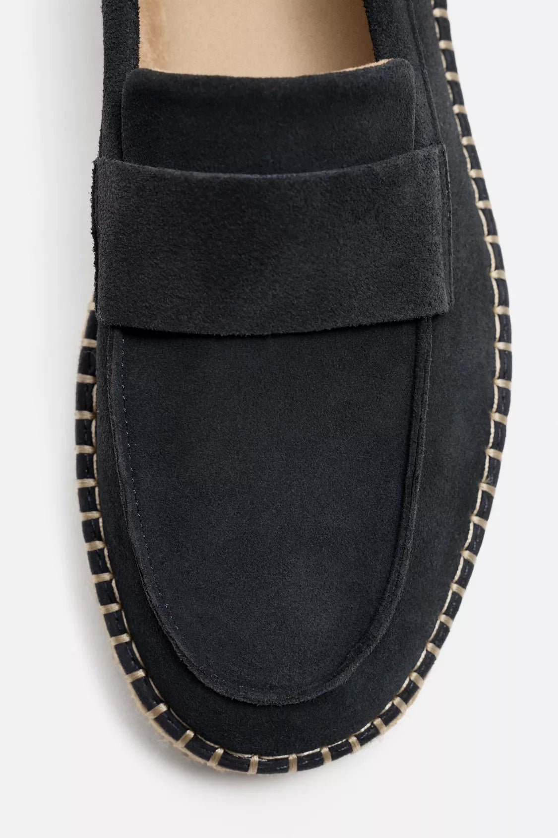 ESPADRILLES MOCASSINS EN CUIR MARINE
