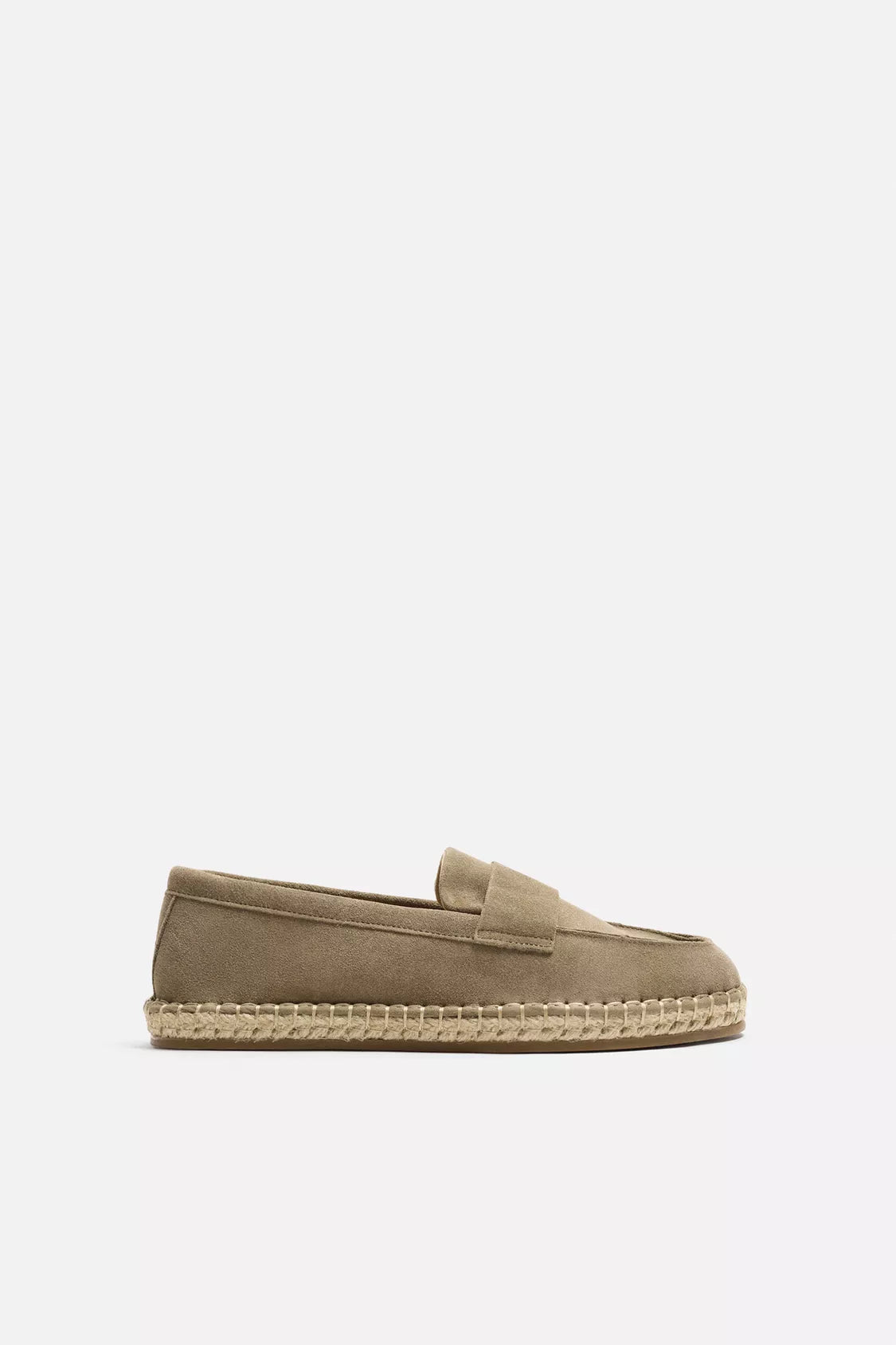 ESPADRILLES MOCASSINS EN CUIR OLIVE