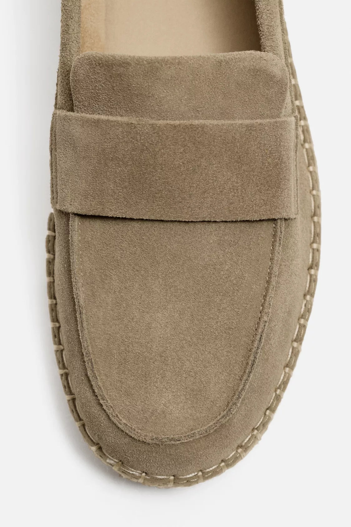 ESPADRILLES MOCASSINS EN CUIR OLIVE