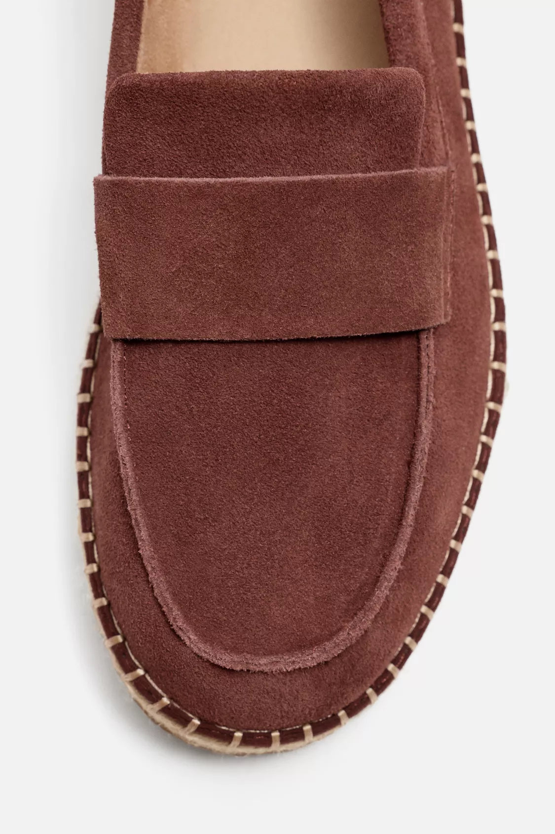 ESPADRILLES MOCASSINS EN CUIR ROUGE VIN