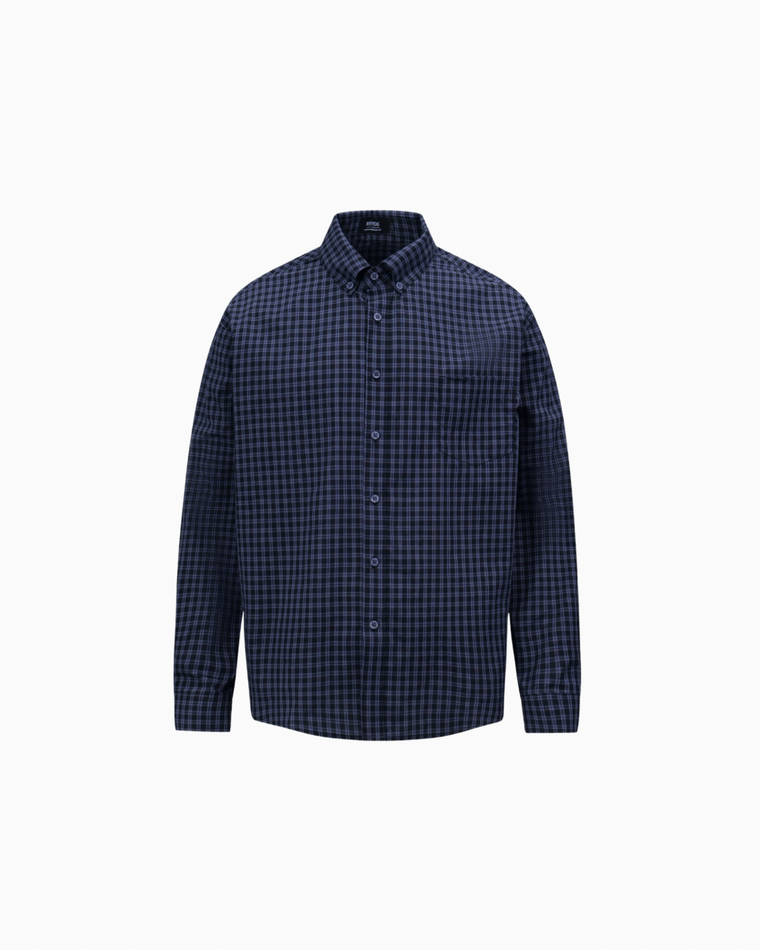 Chemise boutonnée à carreaux, marine