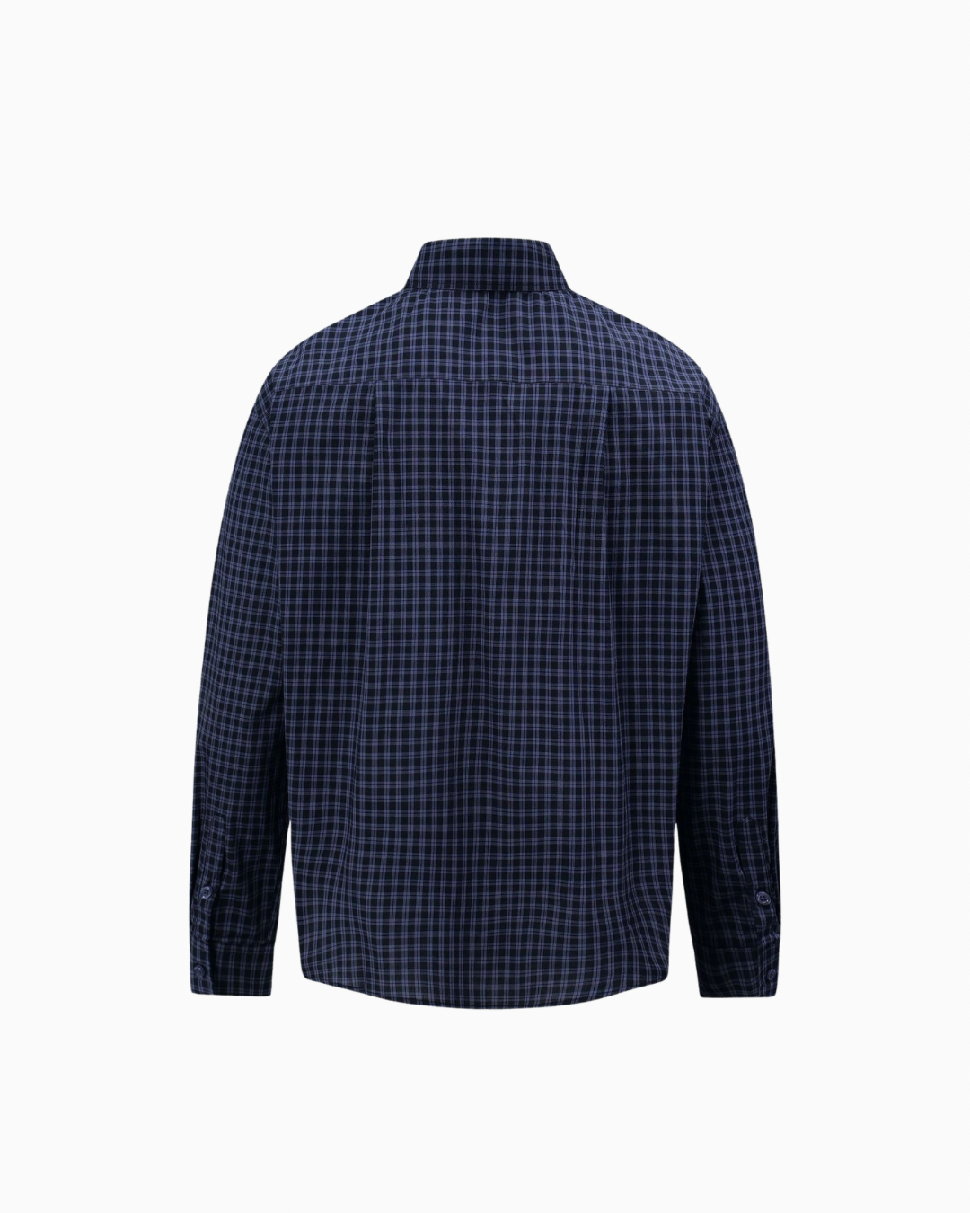 Chemise boutonnée à carreaux, marine