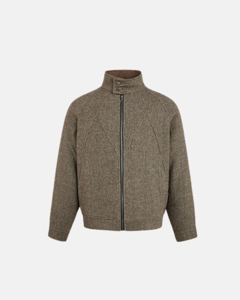 Hochgeschlossene Jacke mit Reißverschluss aus Wolle