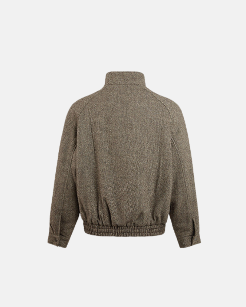 Hochgeschlossene Jacke mit Reißverschluss aus Wolle