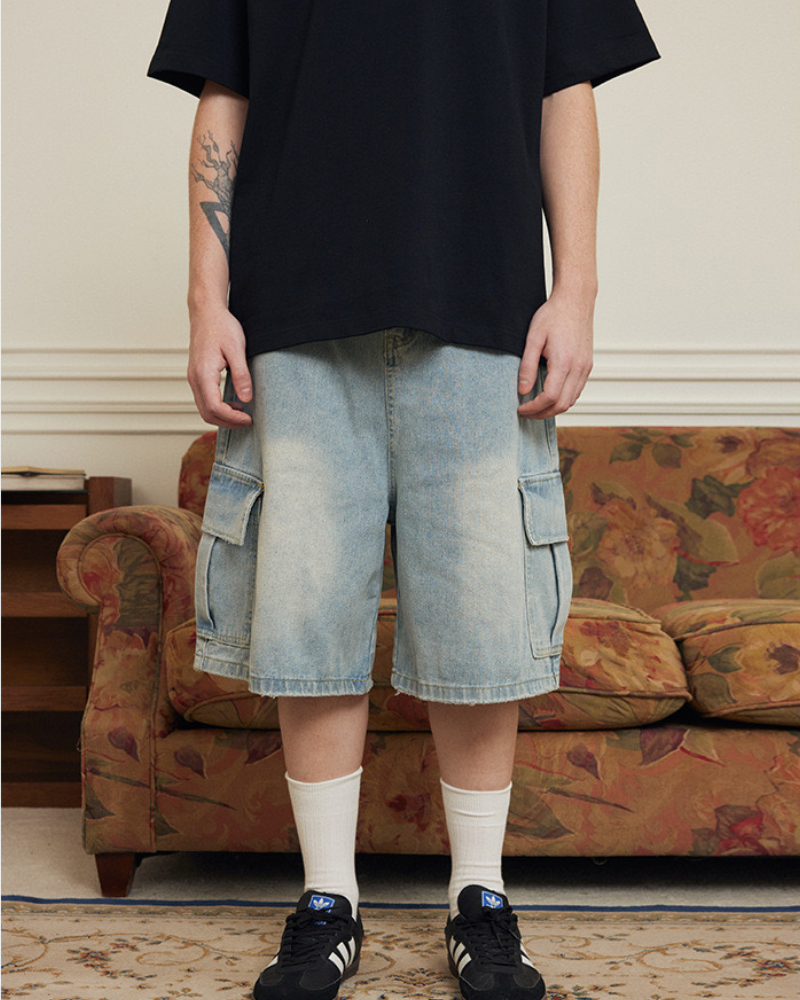 Weite Denim-Shorts