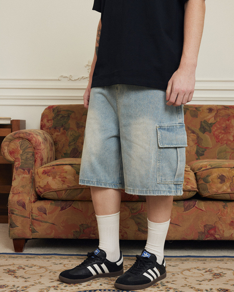 Weite Denim-Shorts